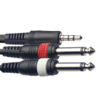 Kabelis 3.5mm Minijack stereo - 2x6.3 Jack 3m Stagg SYC3/MPSB2P E