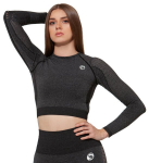 Sportiniai mar&scaron;kinėliai moterims Stark Soul&reg; women longsleeve sport crop top, juodi