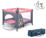 Kelioninė lovytė-maniežas Milly Mally Fun Pink Bear