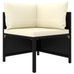 Modulinė kampinė sofa su pagalvėlėmis, juoda