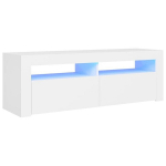 Televizoriaus spintelė su LED ap&scaron;vietimu, 120x35x40 cm, balta