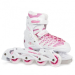 Pačiūžos - riedučiai Tempish Clips Duo Junior, baltos, rožinės, 33-36