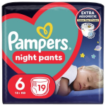 Sauskelnės-kelnaitės PAMPERS Night Pants, Value Pack, 6 dydis, 19 vnt.