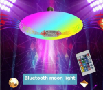 &Scaron;ventinis Rgb led muzikinis &scaron;viestuvas-lempa, ufo formos, su garsiakalbiu, Decoartlt