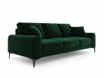 Trivietė sofa Mazzini Sofas Madara, veliūras, tamsiai žalia/juoda