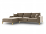 Mink&scaron;tas kampas Mazzini Sofas Madara, veliūras, smėlio/auksinės spalvos