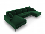Mink&scaron;tas kampas Mazzini Sofas Madara 6S, tamsiai žalias/juodas