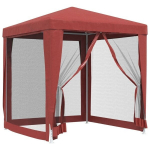 Proginė palapinė su 4 tinklinėmis sienomis, HDPE, 2x2m, raudona