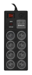 Real-EL FRS-8F USB įkrovimas Maitinimo laidas su apsauga nuo vir&scaron;įtampių 2x USB 3 m Juodas