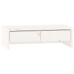 Monitoriaus stovas, Pu&scaron;ies medienos masyvas, 50x27x15cm, balta