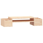 Monitoriaus stovas, Pu&scaron;ies medienos masyvas, 70x27,5x15cm, ruda