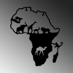 Metalinė sienų dekoracija Animals Of Africa, 70 cm