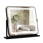 LED makiažo veidrodis su &scaron;viesomis Costway Table, 56x12x48 cm, juodas