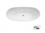 Vonia Besco Ayla Black&White, 170 x 80 cm, su chrome sifonu