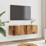Sieninės tv spintelės, 2vnt., sendintos medienos, 100x30x30cm