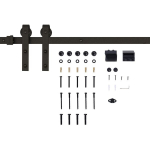 Stumdomų durų bėgelių sistema, iki 100 kg apkrova, metalas, 2 m, juoda