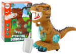 &Scaron;okantis dinozauras su garso, &scaron;viesos ir dūmų efektais Lean Toys, geltonas