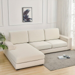 Tampri paprasta vienspalvė sofa, baldo uždangalas.,  Smėlio spalvos