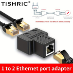 TISHRIC 1 į 2 Ethernet prievadų adapteris: RJ45 tinklo kabelio jungtis, 100M stabili perdavimo sparta, nėra vėlavimo, tinka 100M Ethernet įrenginiams.