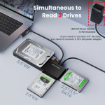 USB 3.0 / USB C į SATA/IDE 6.35/8.89 cm HDD/SSD adapteris, universalus kietojo disko adapterio rinkinys.