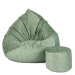 Sėdmai&scaron;is su pufu Mega Premium Terra Velour XXL, 100x130 cm, mėtų spalvos