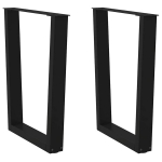 Valgomojo stalo kojos v formos 2 vnt juoda 70x(72-73,3) cm
