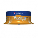 "verbatim dvd-r", matinis sidabrinis, 43522, 4,7 gb, 16x, torto dėžutė, 25 vnt., be spausdinimo galimybės, 12 cm, skirtas duomenų archyvavimui