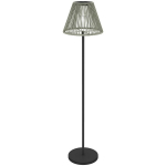 "Outsunny" saulės grindų lempa rotango saulės lempos su &scaron;viesos jutikliu 25 &scaron;viesos diodų automatinė saulės &scaron;viesa boho stiliaus IP44 vandeniui atspari saulės lempa lauko lempa sodo balkonui lauko vejai &Oslash;33x135 cm, Pilka