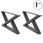 Kavos staliuko kojelės 2 vnt antracitas 70x(30-31,3) cm plienas