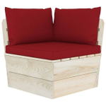 Kampinė sodo sofa，Lauko sofa i&scaron; palečių su pagalvėlėmis, impregnuota eglė CFE13296