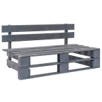 Vidurinė sodo sofos，Lauko sofa dalis i&scaron; palečių, pilkai impregnuota pu&scaron;is CFE80587