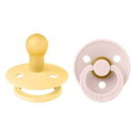 Čiulptukai BIBS Colour Round - Pale butter/Petal, 6-18 mėn.