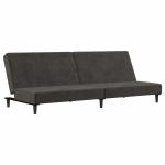 Dvivietė sofa-lova, tamsiai pilkos spalvos, aksomas CFE763423