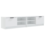 TV spintelė，TV staliukass, 2vnt., baltos, 80x35x36,5cm, mediena, blizgios CFE486246