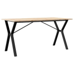 Valgomojo Stalas，Virtuvės stalas, 160x80x75cm, pu&scaron;is ir plieninis, Y formos rėmas CFE58740