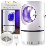 Fotokatalizinė uodų gaudymo lempa LIVMAN DGS-111 su 360&deg; traukos piltuvo struktūra, galinga sūkurinio oro gaudymo sistema ir UV LED &scaron;viesa, 50&ndash;100m&sup2; plotui