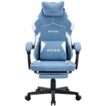 Žaidimų kėdė DEUS Edge Light Blue, audinys, su pakoju
