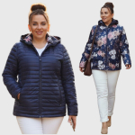Dvipusė striukė moterims Fashion, mėlyna