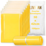 Polietileno plastikiniai savaime užsiklijuojantys kurjerių vokai - mai&scaron;eliai LIVMAN HY-12, 30x42cm, 100 vnt. pakuotėje