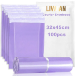 Polietileno plastikiniai savaime užsiklijuojantys kurjerių vokai - mai&scaron;eliai LIVMAN HY-12, 32x45cm, 100 vnt. pakuotėje