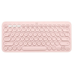Logitech K380 belaidė Bluetooth klaviatūra kompiuteriui, JAV i&scaron;dėstymas &ndash; rožinė