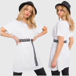 Medvilninė suknelė moterims su diržu Lucia, balta, ONE SIZE