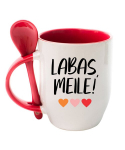 Puodelis su &scaron;auk&scaron;teliu &bdquo;Labas, meile!&ldquo;