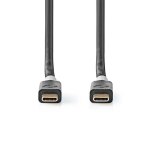 Kabelis Nedis Usb-C - Usb-C, 2 m, 100 W, juodas