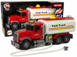 Sunkvežimis Lean Toys su cisterna, &scaron;viesos ir garso efektais, raudonas