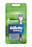 Rinkinys Gillette Sensor3 Sensitive: skustuvas, 1 vnt. + skutimosi galvutės, 6 vnt.