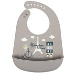 Silikoninis seilinukas su ki&scaron;ene Canpol Babies Bonjour Paris, navy beige, 74/027