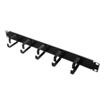 Cable organizer 19', 1U, 5 handles, black