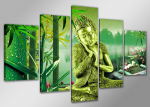 5 dalių paveikslas - Buda žalias 160x80