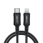 MFI USB-C - Lightning kabelis 30W 3A 1.8m, juodas